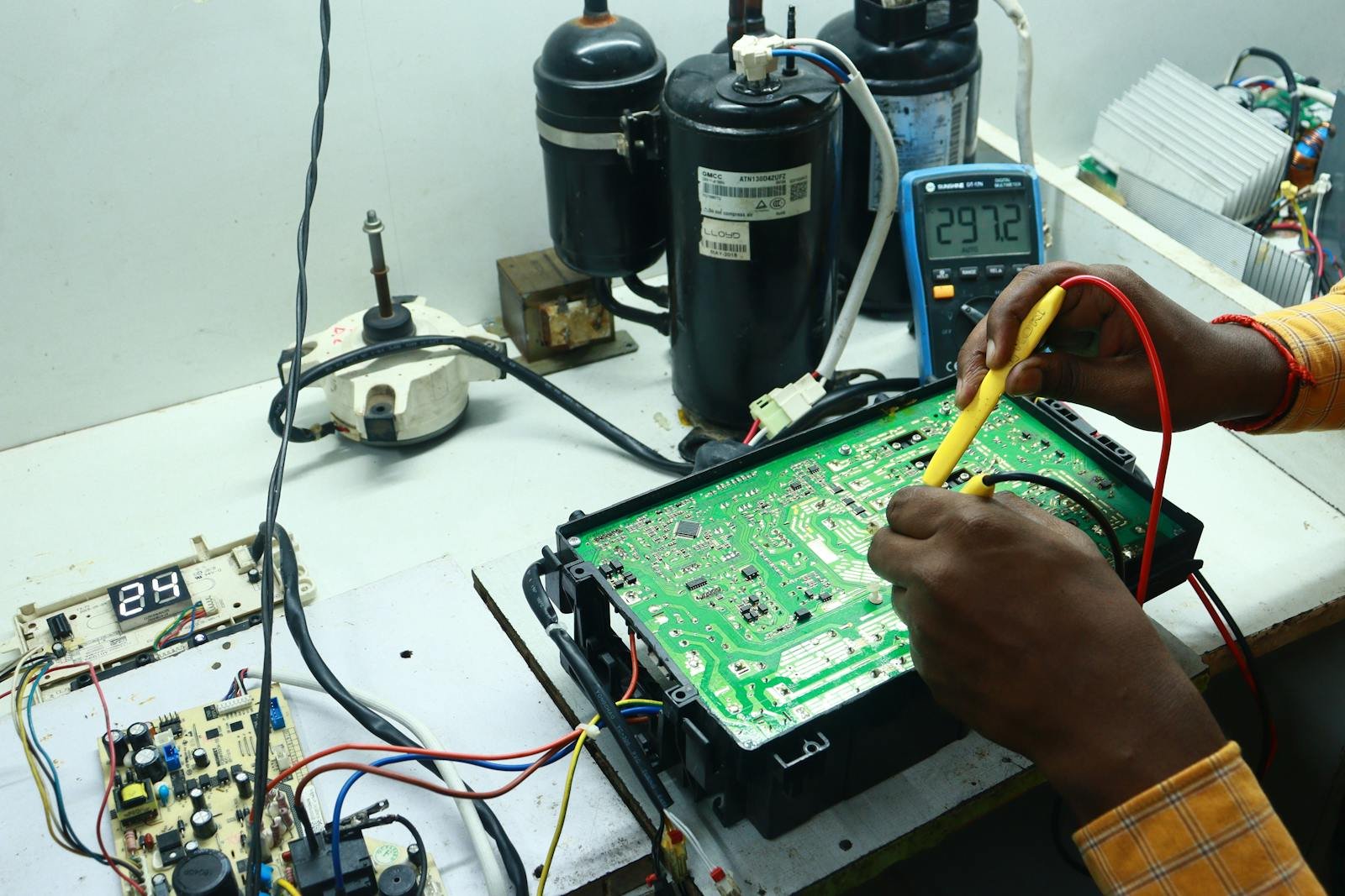 Technician troubleshooting and repairing Ice Machine Repair